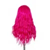ピンク色の13x3レースフロントミドルパーツGlueless Synthetic Hair240327
