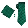ترابط الرقبة العصرية الخضراء نسج النسيج ربطة عنق مع طوق الحرير الجديد جيب كوفلينك مجموعة مصممة من قبل مصمم زفاف الأعمال باري. وانغ! C240412