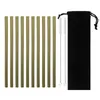 Drinking Straws 10 Pcs Eco-Friendly Yellow Bamboo With Cleaning Brush Straw Tool Party Household Bar Accessories