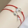 Link braccialetti 2 pcs corda rossa bracciale lavorata uomini donne amanti imitazione a ciondolo perle simbolo amuleto fortch owelry