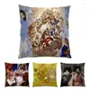 Pillow Cover Polyester Linen Covers 45x45 Pattern Home Velvet Sofas For Living Room Artistic Abstract Pillowcase E1175