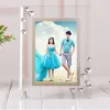 Frame 5/6/7/8 Inch Modern Simple Glass Photo Frame With Rhinestone Living Room Ornaments