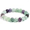 Bracelets de charme 6mm 8 mm 10mm 10 mm de pedra natural arco -íris Fluorite Breads Bracelet Girls Jewelry Energy Buda Drop Delivery DHN0G