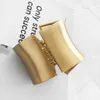 Bangle Gold Color Asymétrie large pour les femmes couples mode exagéré créatif Simple Hip Hop Party Bijoux Gift