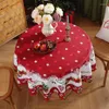 Masa kumaş Noel kırmızı baskı masa örtüsü su geçirmez dekoratif festival dekor ev dekorasyon yuvarlak kapak mat düğün