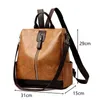 Multi-function Bags Fashionable anti-theft womens backpack famous brand high-quality PU leather travel large capacity shoulder bag yq240407