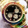 2024 Sapphire Crystal Rose Gold Watch Luxury Automatic Mechanical 116599 Rainbow Diamond Bezel Mens Watch Fashion Birstwatches260Z