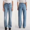 Kvinnors jeans totem rakt för kvinnor mode märke hög midja full denim byxor vintage jean fotledslängd casual byxor dam