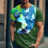 T-shirts pour hommes T-shirts décontractés 3D Impression courte à manches courtes O