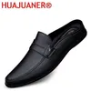 Casual Shoes Italian Luxury Men's Slippers Genuine Leather Loafers Men Moccasins Non-slip Man Summer Fashion Half For