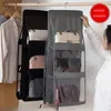 Aufbewahrungsbeutel Tasche Hanging Handtaschen Organizer Garderobe Schrank Transparent Dreidimensionaler Kasten Haus