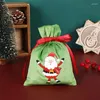 Gift Wrap Christmas Snowman Santa Claus Bag Boy Girl Party Drawstring Pocket Customize Greeting Present Candy Stocking Supermarket