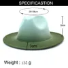 Wide Brim Hats Bucket Gradient colored party top hat womens wool felt jazz Fedora trend wide brown spray painted patch work Sombreros De Mujer yq240407