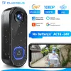 Campainha tuya videoebell wifi wifi sem fio porta bell câmera de campainha acf potência 1080p por porta de vídeo IP65 Alexa Google Home