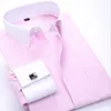 Chemises décontractées pour hommes M-6xl Cotton French Cuffs Business Long Manches Chemises à manches longues Confortable Standard Elegant Formal Cuffers Top