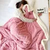 Одеяла Зимние толстые коралловые бархатные плюшевые одеяло диван Thow Blankettftaffeta мягкая карта офиса