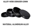 Étui spatial 63 mm Grand broyeur 4pcs Aluminium Étui à espace broyeur de taboule Détecteur de cigarettes Smoke Griding Smoke Tobacco Grinder Fit9538688