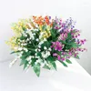 Decorative Flowers Plastic Artificial Lily Of The Valley Bouquet Wedding Floral Home Living Room Decoration Simulation Flower Fake Lilys