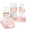 Party Supplies Mini Pink Mouse Water Bottle Etiketter Candy Bar Wrapper Sticker Baby Shower Baptism Födelsedekorationer 20 30 Anpassad