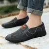 Casual Shoes Spring And Summer Mens Canvas Slip On Work Non-slip Breathable Deodorant Sneakers
