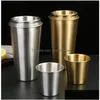 Tumblers tazze pinta in acciaio inossidabile metallo in metallo bicchiere di bevande acqua per bambini adts per interni e usi esterni - consegna a goccia sier dh6o2