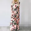 Лето Макси платье Женщины розовый цветочный принт Boho Beach Ladies Evening Party Long Sundress vestidos de Festa 3xl 240407