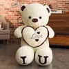 Movies TV Plush toy 100cm Big I LOVE YOU Teddy Bear Plush Toy Lovely Huge Stuffed Soft Bear Doll Lover Bear Kids Valentines Day Gift For Girlfriend 240407