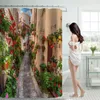 Duschvorhänge Vorhang 70 Zoll mit 12 Plastikhaken Badezimmer schwere Seitenmaschine und