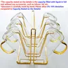 Zestawy herbaciarskie 7 w 1 zestaw - 1PC 6 Grids Suszący stojak Metal Golden Cub Holder Organizer 6pcs odporny na ciepło szklany szklany filiżanka kubka kubki