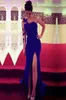 Royal Blue Evening -jurken dragen een lange mouwen van een lange mouwen zeemeermin prom -jurken met voorste spleten Elegante speciale gelegenheid Formele beroemdheid P3010813