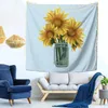 Tapestries Zonnebloemen en Mason Jars Wanddecor Tapestry Tapestry Indoor Decoratief verjaardagscadeau Polyester geurloos