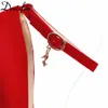 Платье обувь Daitifen сексуальная платформа мелкие женщины высокие каблуки T-ремешки насосы металлические украшения весенняя осенняя вечеринка одиночная свадьба