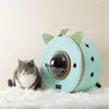 Porteurs de chats mignonnes boules de fenêtre ronde transportant un sac de compagnie de chien de voyage.