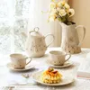 Tassen Untertassen Vintage Blumenkeramik Tee Set trinken Dessert Milch Kaffee Untertassen Küche Frühstück Home Dekoration