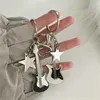 Keychains Lanyards Y2k Guitar Love Star Keychain Mens Cute Cool Fashion Pendant Rock Punk Vintage Accessories Gift Q240403