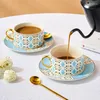 Cups Saucers Ins Style Ceramic Mug Phnom Penh Coffee Cup Saucer Set Home Tea Flower Light Luxury English Breakfast Gift