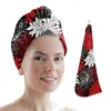 Handduk Flower Red White Black Chrysanthemum Microfiber Torrhår Snabbtorkningslock Absorberande Duschhuvud Wrap Bathing Tools