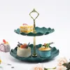 Party Supplies Double Layer Cake Candy Stand Round Wedding Fruit Plate Display Home Decoration Tray Table Exquisite