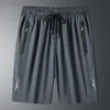 Sommer Cool Ice Silk Mens große Shorts gerade 5point Hosen Sport Baggy Beach Bermuda Casual M8XL 240407