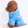 Appareil de chien bleu m taille en gros imperméable PU Raincoats pour chiens chats Summer extérieur animal de compagnie avec capuchon