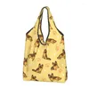 Storage Bags Custom Tiny German Shepherds In Yellow Shopping Women Portable Big Capacity Grocery Dog Animal Puppy Shopper Tote