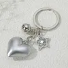 Keychains Lanyards Big Hearts Key Chains Gold Silver Love Snowflake Pearl Star Pendants for Women Girls Birthday Present Handamde Jewelry Q240403
