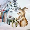 Naklejki okienne Kizcozy Woodland Animals In Winter Bonchheive Decorative Film wielokrotnego użytku wodoodporne szklane szklane domowe szkło domowe