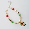 Charm Bracelets Fashion Christmas Gifts For Women Bohemia Pearl Red Crystal Bracelet Set Auger Bell Pendant
