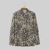 Men's Casual Shirts INCERUN Tops 2024 Korean Style Stylish Mens Leopard Printed Pattern Party Shows Male Long Sleeved Blouse S-5XL