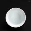 Filiżanki spodki Celadon Ręcznie malowany biuro filiżanka ceramiczna prosta kubek herbaty porcelanowy ręcznie robiony mistrz domowy kubek wodny naczynia napoje