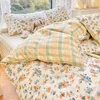 Sets de ropa de cama Reta de estampado floral en el hogar Capata nórdica de algodón suave y amigable con las sábanas Algodón puro