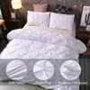 Ensemble de literie de luxe Couvrette en euro blanc avec taie d'oreiller Twin Queen Double lit nordique sans feuille King 3pcs 220x240 Home 240325
