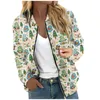 Jackets para mujeres manga larga con cremallera con cremallera corta estampada navideña acolchada con bolsillos chaquetas para huje