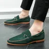 Casual Shoes Men Perforated Lefu Leather Lightweight Breattable Summer Gentlemen Simple Fashion